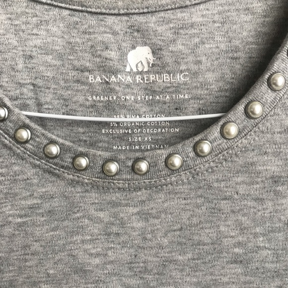 Grey pearled business casual t shirt - Picture 3 of 3